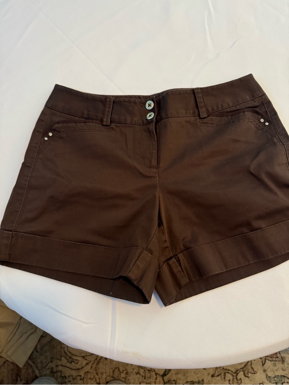 White House Black Market Brown High-Waist Shorts